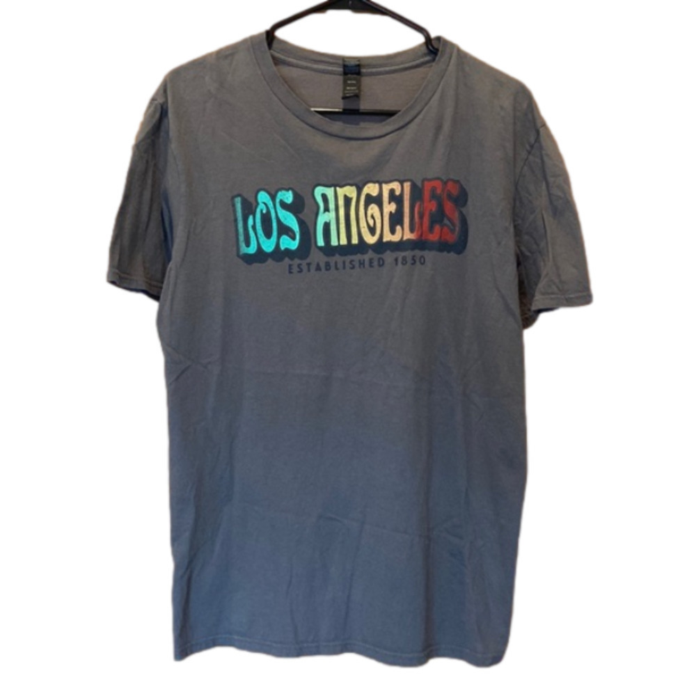 Los Angeles California Gray Lightweight Crewneck Graphic Tee T-Shirt Size Medium